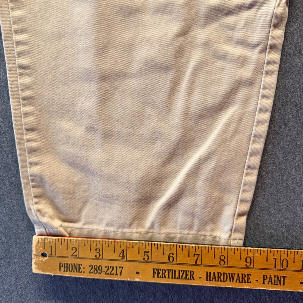 VTG Polo Ralph Lauren Andrew Pant Mens 35x31 Tan Khaki Double Pleated Chino - Picture 6 of 8